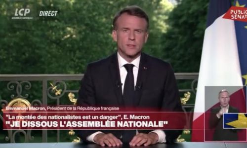 Macron annonce « dissoudre l’Assemblée nationale » en direct à la TV.