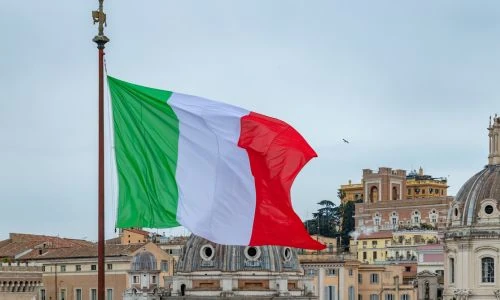 Un drapeau italien à Rome