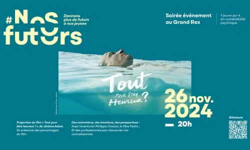 Affiche du film «Tout pour être heureux» où l’on voit une tête qui sort de l’eau